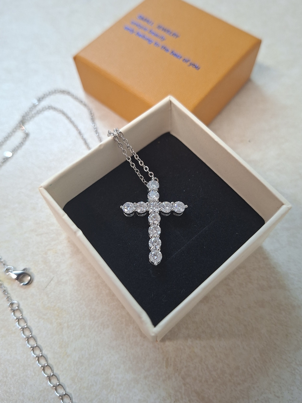 Moissanite Cross Necklace